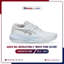 Giày Tennis Pickleball Nữ ASICS GEL RESOLUTION X  ALL WHITE (1042A279-100)