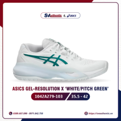 Giày Tennis Pickleball Nam ASICS GEL RESOLUTION X White/Pitch Green (1042A279-103)