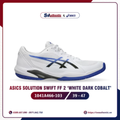 Giày Tennis Pickleball Nam ASICS Solution Swift FF 2 White Dark Cobalt (1041A466-103)
