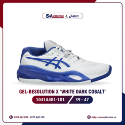 Giày Tennis Pickleball Nam ASICS GEL RESOLUTION X WHITE DARK COBALT (1041A481-101)