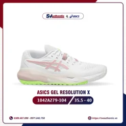 Giày Tennis Pickleball Nữ ASICS GEL RESOLUTION X  WHITE/MORGANITE (1042A279-104)
