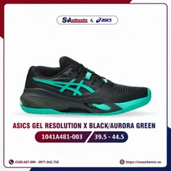Giày Tennis Pickleball Nam ASICS Gel Resolution X  Black/Aurora Green (1041A481-003)