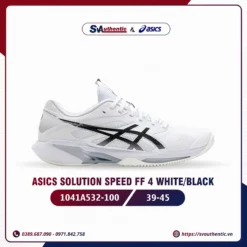 Giày Tennis Pickleball Nam Asics Solution Speed FF 4 White / Black (1041A532-100)