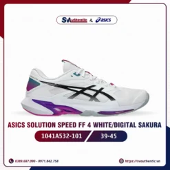 Giày Tennis Pickleball Nam Asics Solution Speed FF 4 White / Digital Sakura (1041A532-101)