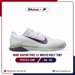 Giày Tennis Pickleball Nam Nike Vapor Pro 12 White / Volt Tint (FV5552-108)