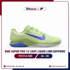 Giày Tennis Pickleball Nữ Nike Vapor Pro 12 Light Liquid Lime / Sapphire (FV5554-300)