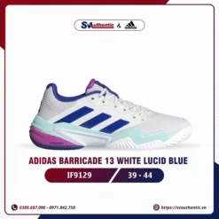 Giày Tennis Pickleball Nam ADIDAS Barricade 13 White / Lucid Blue (IF9129)