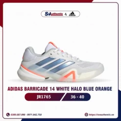 Giày Tennis Pickleball Nữ ADIDAS Barricade 14 White / Halo Blue / Orange (JR1765)