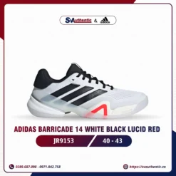Giày Tennis Pickleball Nam ADIDAS Barricade 14 White / Black / Lucid Red (JR9153)
