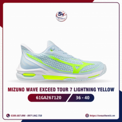 Giày Tennis Pickleball Nữ Mizuno Wave Exceed Tour 7 White / Lightning Yellow (61GA267120)